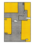 Alfombra Dog Yellow Rectangular Qeeboo